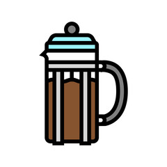 french press coffee tool color icon vector. french press coffee tool sign. isolated symbol illustration