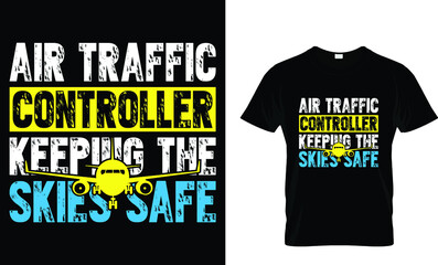 Air traffic controller keeping the skies safe - T-Shirt Design