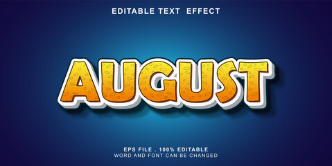 text effect editable august