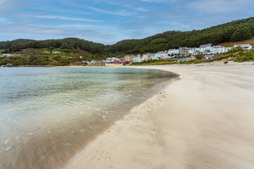 Porto de Bares picturesque beach fishing village in Galicia Spain