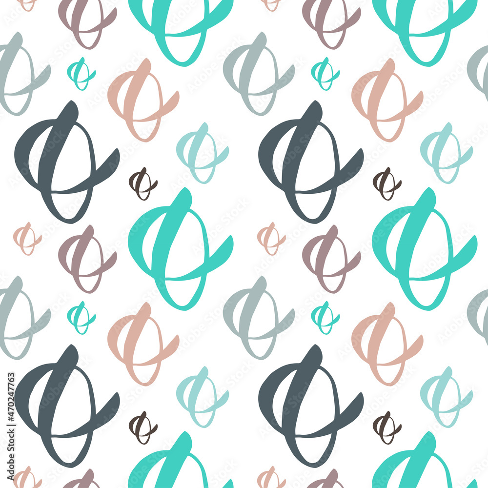 Wall mural vector seamless pattern with curls on white background. illustration.design for cosmetics and perfum