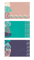 Vector set of abstract background templates. With abstract organic shapes, lines and curls. Illustration for mobile apps, social media posts, designs, banners and advertisements.