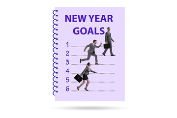 Businessman in new year resolution concept