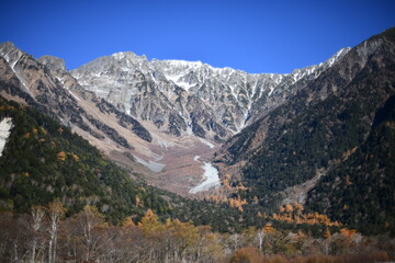 上高地風景 河童橋からの風景 紅葉