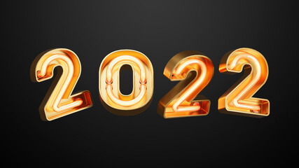 3D Rendering. Happy New year and Christmas background realistic render