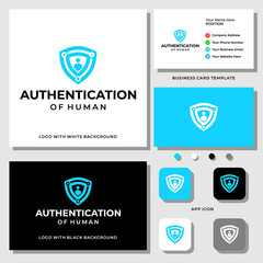 Human resource security logo design with business card template.