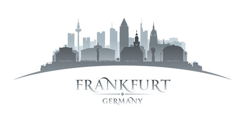 Fototapeta premium Frankfurt Germany city silhouette white background
