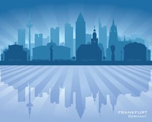Obraz premium Frankfurt Germany city skyline vector silhouette