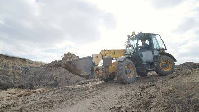 Excavation tractor works, compaction of  the soil