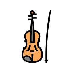 violin music instrument color icon vector. violin music instrument sign. isolated symbol illustration