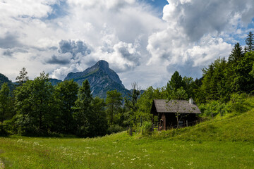 hiking in the high mountains