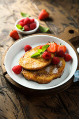 Homemade French toast with fresh berries	