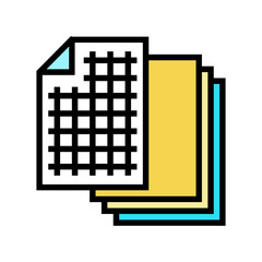 chart paper list color icon vector. chart paper list sign. isolated symbol illustration