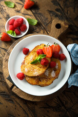 Homemade French toast with fresh berries	