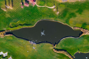 Aerial view of the Mezhyhirya national park