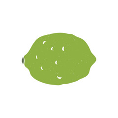 Cute lime icon. Vector flat hand drawn illustration in cartoon style