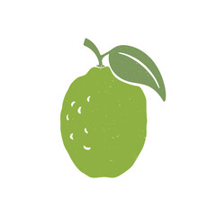 Cute lime icon. Vector flat hand drawn illustration in cartoon style