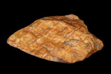 Macro stone agate mineral on a black background