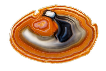 Macro stone Agate mineral on white background