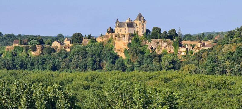 Chateau de Castelnaud next to the Dordogne river, Aquitaine, France