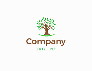 Modern tree logo template for landscaping company
