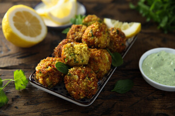 Traditional homemade falafel on a plate