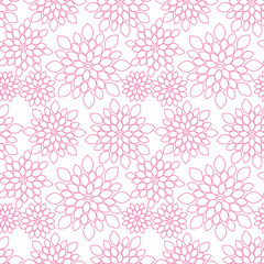 Outline Floral Repeat Pattern Background