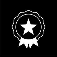 Star Badge icon isolated on dark background