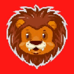 Lion head Pixel Art