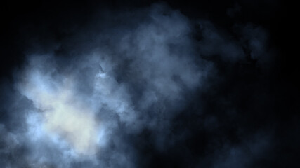 Obraz na płótnie Canvas Fog and mist effect on isolated black background. Blue smoke texture.