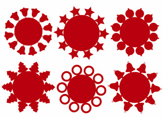 Set of christmas stickers. Vector illustration.