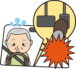 老人　運転　事故　危険　ドライブ　アクセル　ブレーキ　踏み間違え