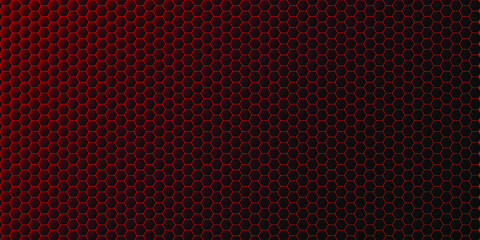 Honeycomb fire seamless pattern. Abstract red hexagonal background
