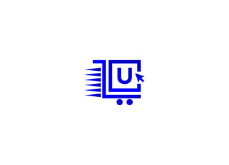 Online shopping logo. U letter logo. Online shop logo