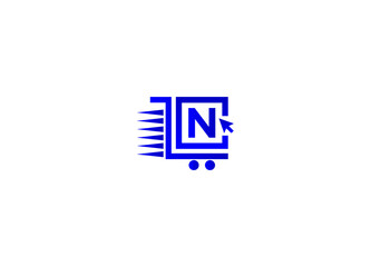 Obraz premium Online shopping logo. N letter logo. Online shop logo