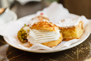 italian desserts in the cafe
