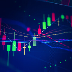 Business graph background: Analysis business accounting on info sheets. Businessman hand working on analyzing investment charts for Gold market, Forex market and Crude oil trading market.	
