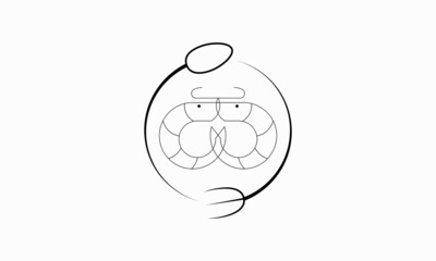Art & Illustration vector of the shrimp logo template design