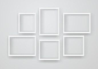 Empty White Frames Wall _2