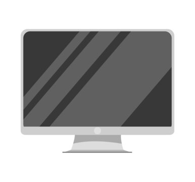 PC computer monitor. Vector illustration of house elements. Cartoon style
