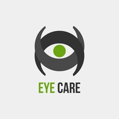 Eye Conceptual logo vector design. Eye Care, Hospital concept logo. Healthcare symbol design. Body part vector illustration. 