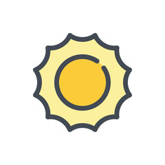 Sun and Summer color line icon. Weather and Climate vector outline colorful sign.