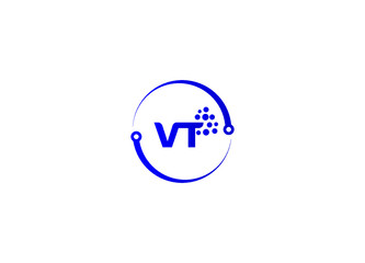 Initial based clean and minimal Logo. NT N T letter creative technology monogram icon symbol and vector design