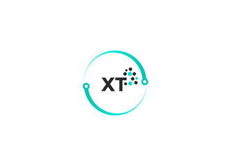 Initial based clean and minimal Logo. XT X T letter creative technology monogram icon symbol and vector design