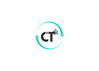 Obraz premium Initial based clean and minimal Logo. CT C T letter creative technology monogram icon symbol and vector design