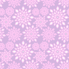 Pink and Purple Floral Repeat Pattern Background Design