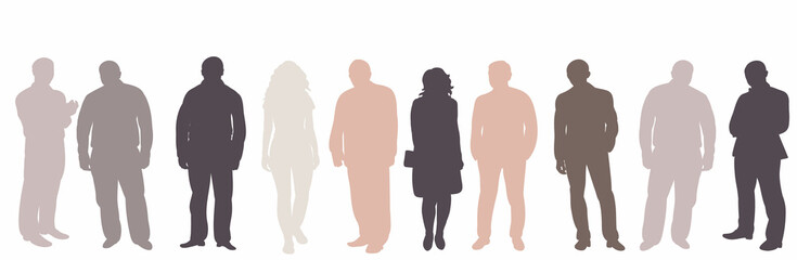 people silhouette on white background, vector, isolated