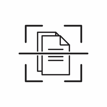 Document scan icon. Electronic document scanning concept