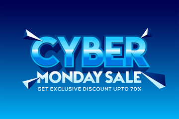 Editable Cyber Monday sale banner template for business promotion vector illustration