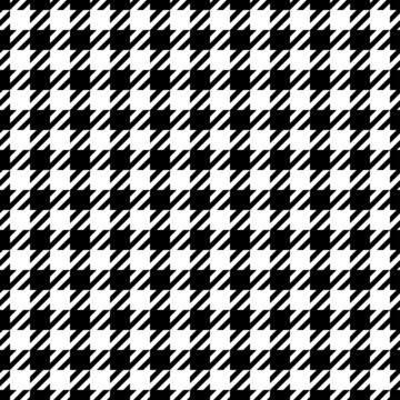 Hounds tooth pepita black and white fabric seamless pattern. Vector